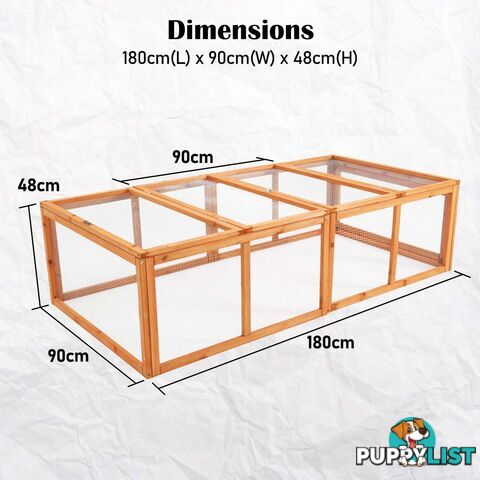 Paw Mate Chicken Coop Rabbit Hutch Extension Run 180 x 90 x 48cm Runey - V274-PET-RR4R