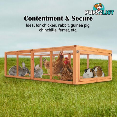 Paw Mate Chicken Coop Rabbit Hutch Extension Run 180 x 90 x 48cm Runey - V274-PET-RR4R