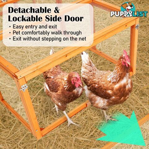 Paw Mate Chicken Coop Rabbit Hutch Extension Run 180 x 90 x 48cm Runey - V274-PET-RR4R