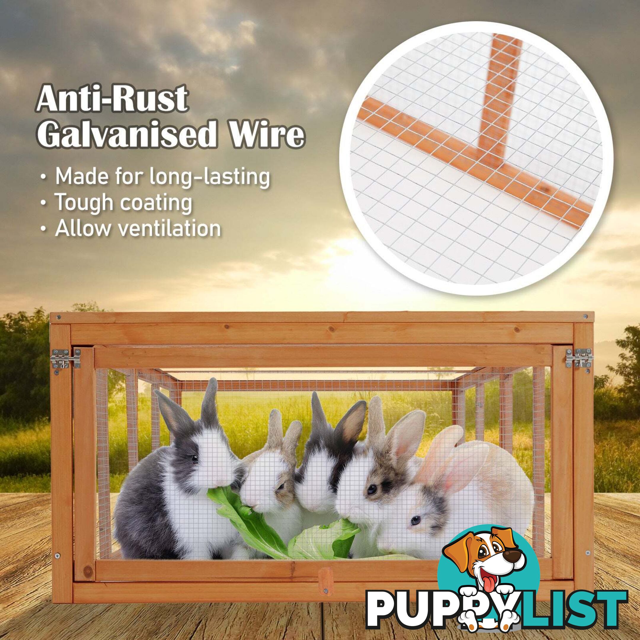 Paw Mate Chicken Coop Rabbit Hutch Extension Run 180 x 90 x 48cm Runey - V274-PET-RR4R