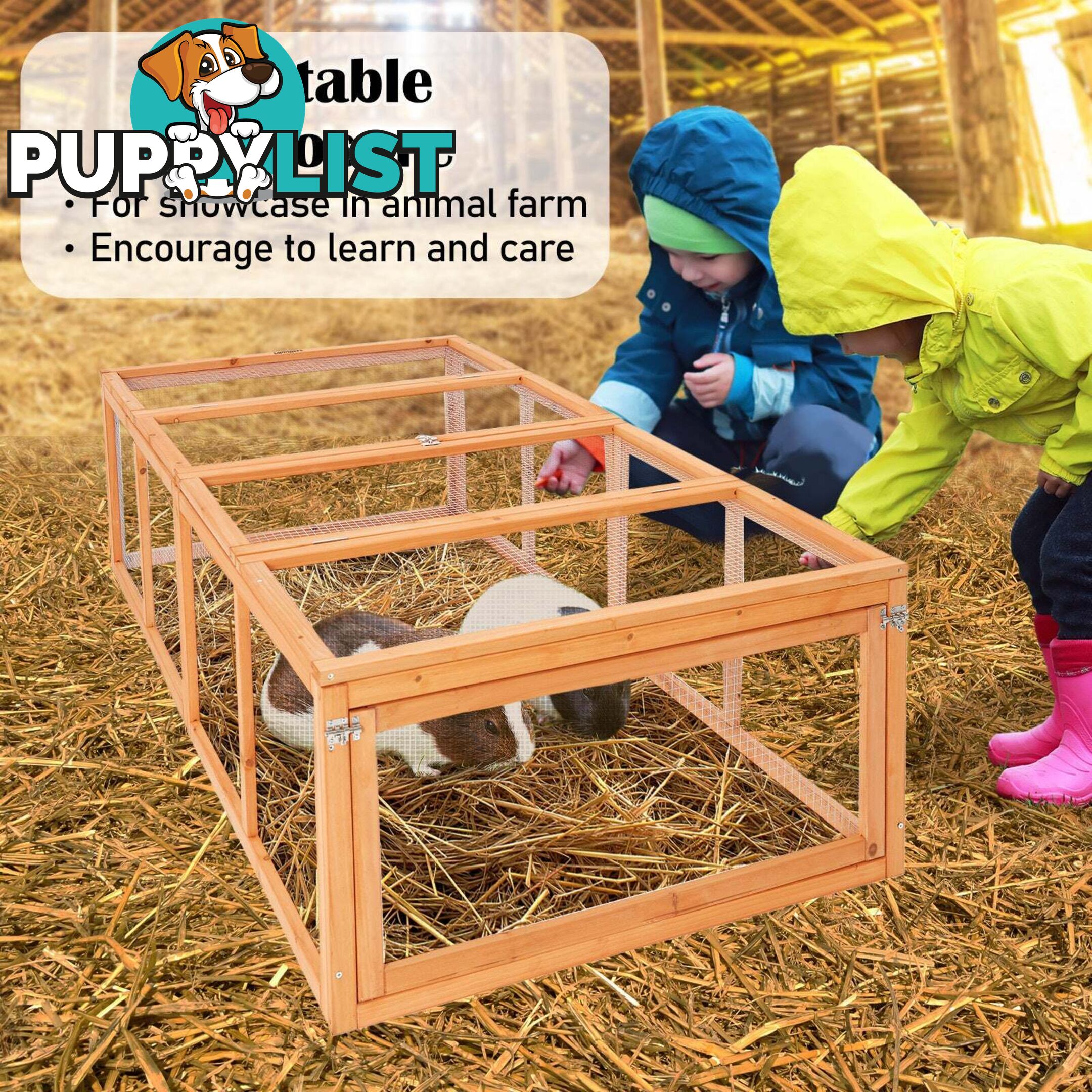 Paw Mate Chicken Coop Rabbit Hutch Extension Run 180 x 90 x 48cm Runey - V274-PET-RR4R