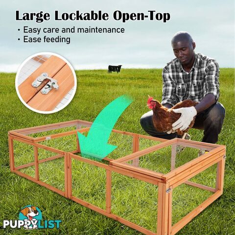 Paw Mate Chicken Coop Rabbit Hutch Extension Run 180 x 90 x 48cm Runey - V274-PET-RR4R