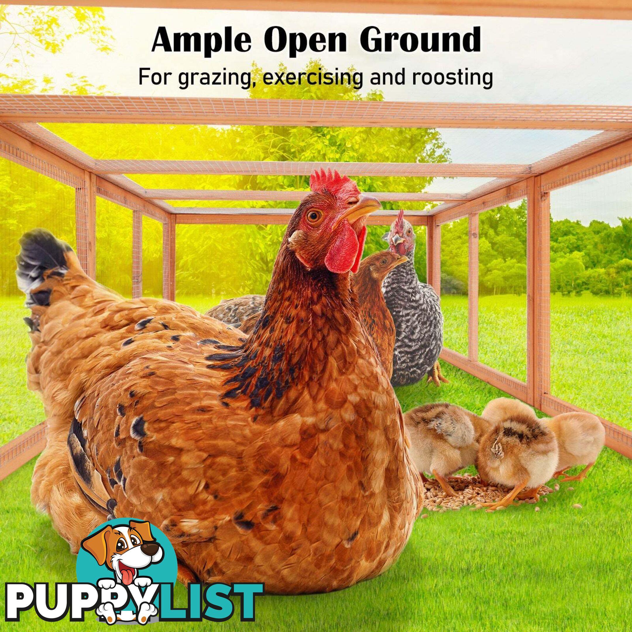 Paw Mate Chicken Coop Rabbit Hutch Extension Run 180 x 90 x 48cm Runey - V274-PET-RR4R