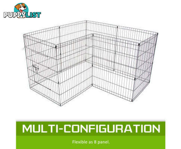Paw Mate Pet Playpen 8 Panel Foldable Dog Cage + Cover - V274-PET-PP24-PPCV24-GN
