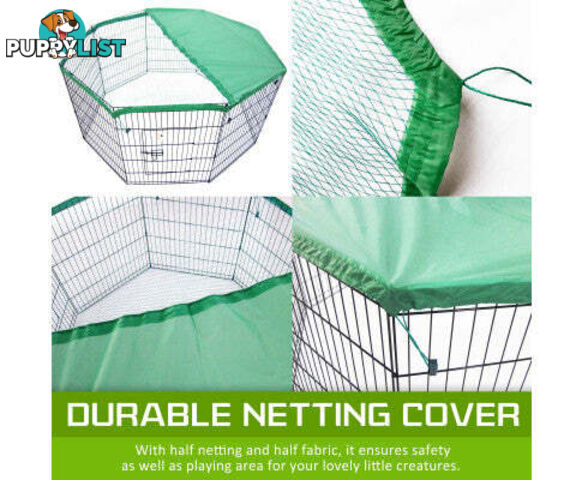 Paw Mate Pet Playpen 8 Panel Foldable Dog Cage + Cover - V274-PET-PP24-PPCV24-GN