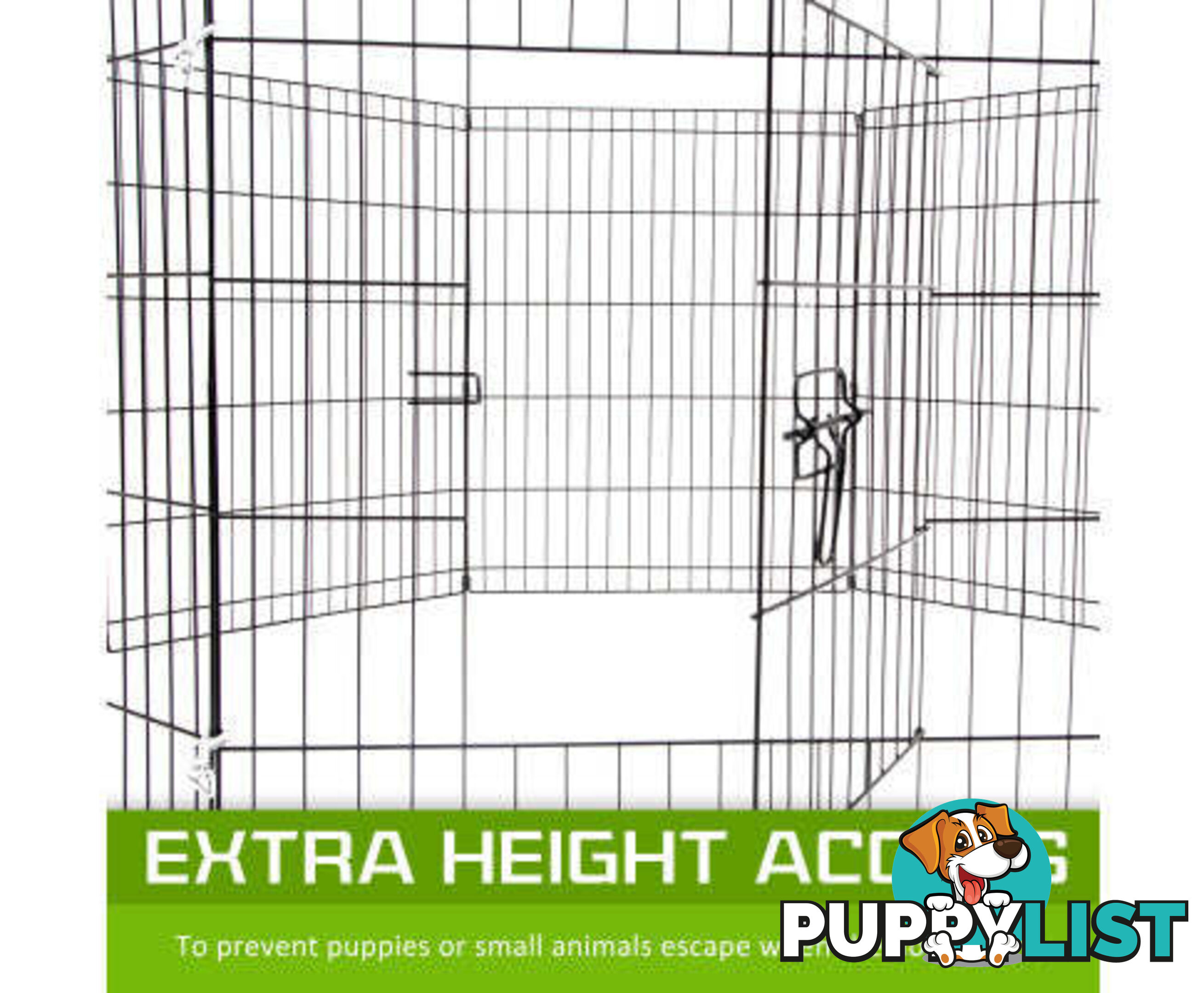 Paw Mate Pet Playpen 8 Panel Foldable Dog Cage + Cover - V274-PET-PP24-PPCV24-GN