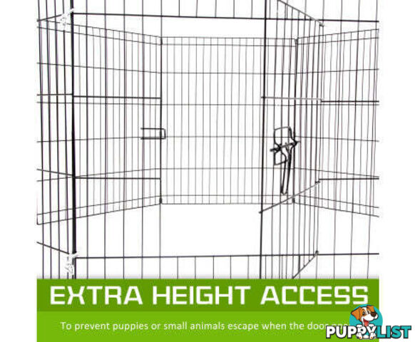 Paw Mate Pet Playpen 8 Panel Foldable Dog Cage + Cover - V274-PET-PP24-PPCV24-GN