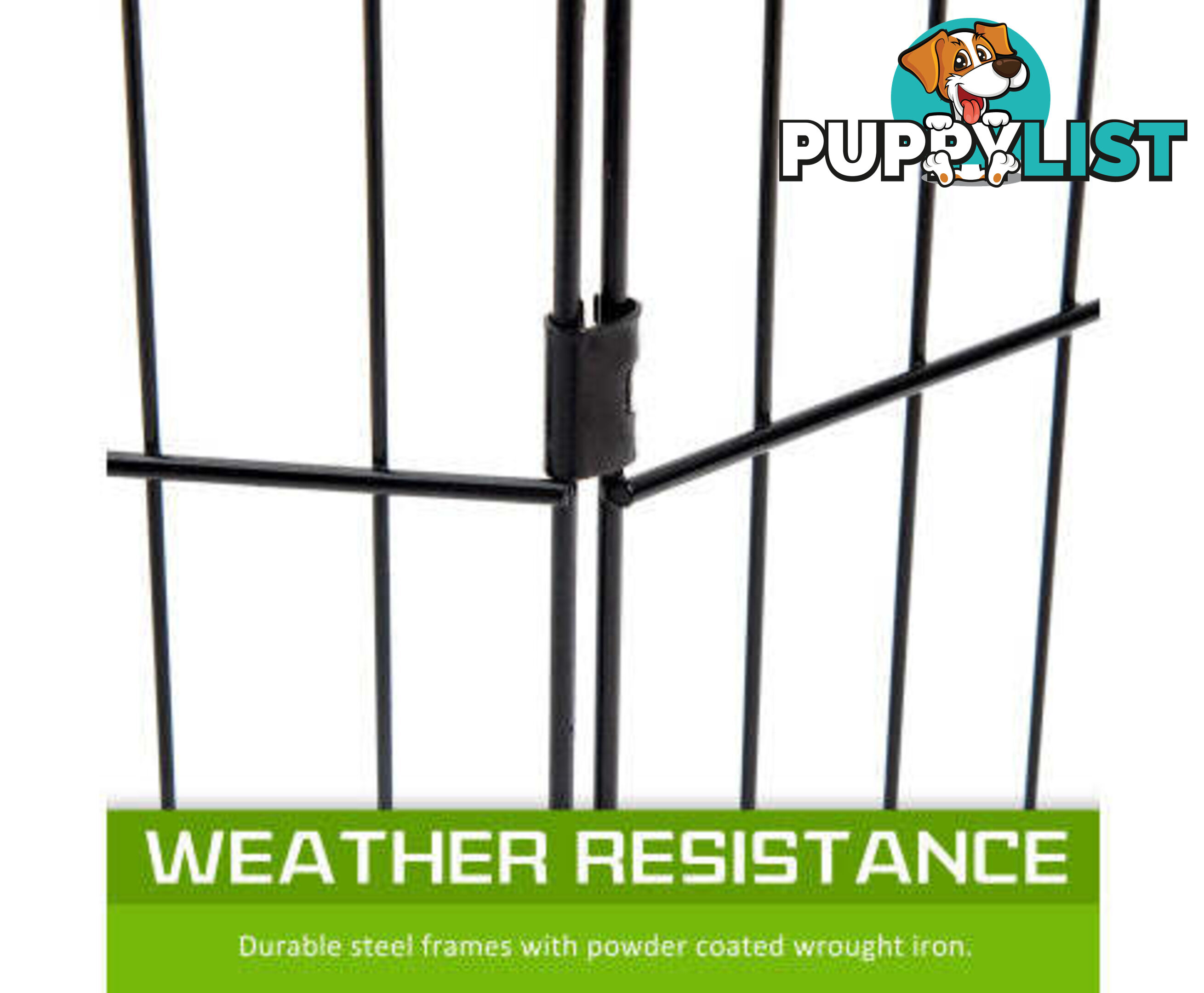 Paw Mate Pet Playpen 8 Panel Foldable Dog Cage + Cover - V274-PET-PP24-PPCV24-GN