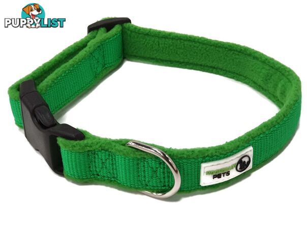 100% Pure Bamboo Fibre w/Fleece Lining Dog Collar Plastic Buckle - Moondidley Pets - MDPCOLFLESPUR