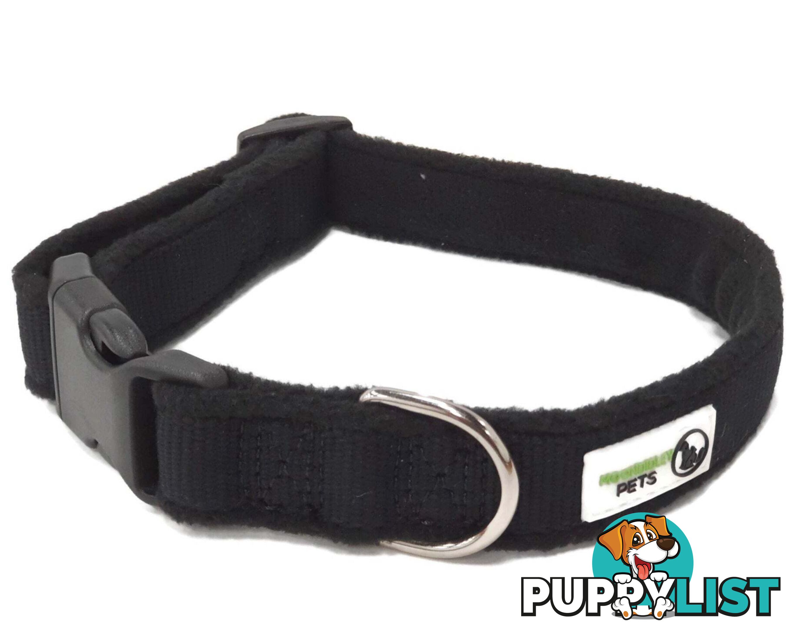 100% Pure Bamboo Fibre w/Fleece Lining Dog Collar Plastic Buckle - Moondidley Pets - MDPCOLFLESPUR