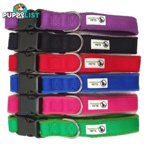 100% Pure Bamboo Fibre w/Fleece Lining Dog Collar Plastic Buckle - Moondidley Pets - MDPCOLFLESPUR