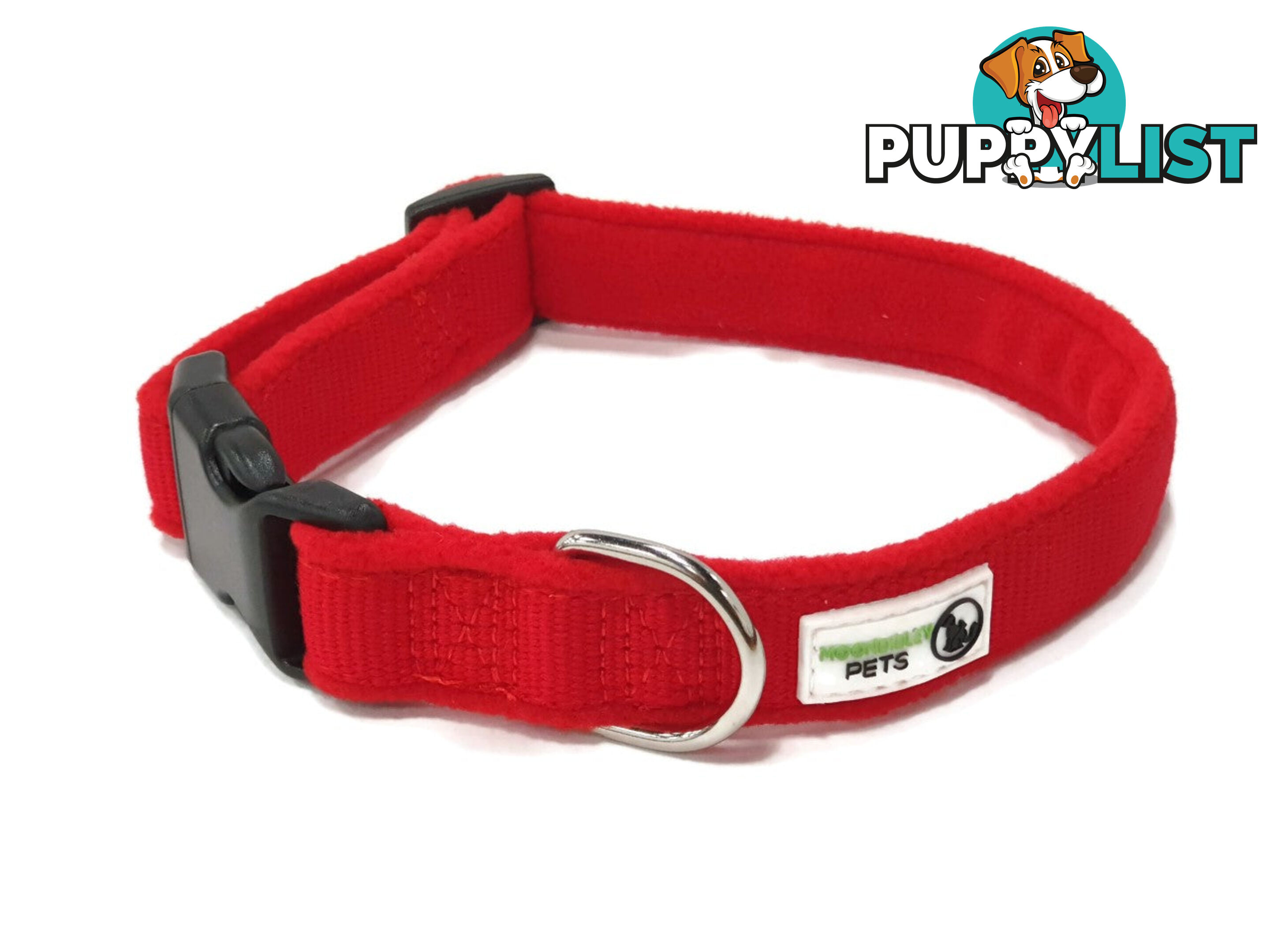 100% Pure Bamboo Fibre w/Fleece Lining Dog Collar Plastic Buckle - Moondidley Pets - MDPCOLFLESPUR