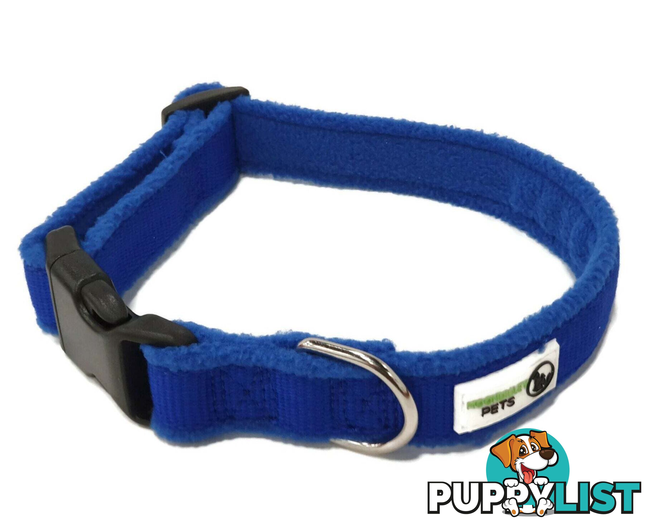 100% Pure Bamboo Fibre w/Fleece Lining Dog Collar Plastic Buckle - Moondidley Pets - MDPCOLFLESPUR