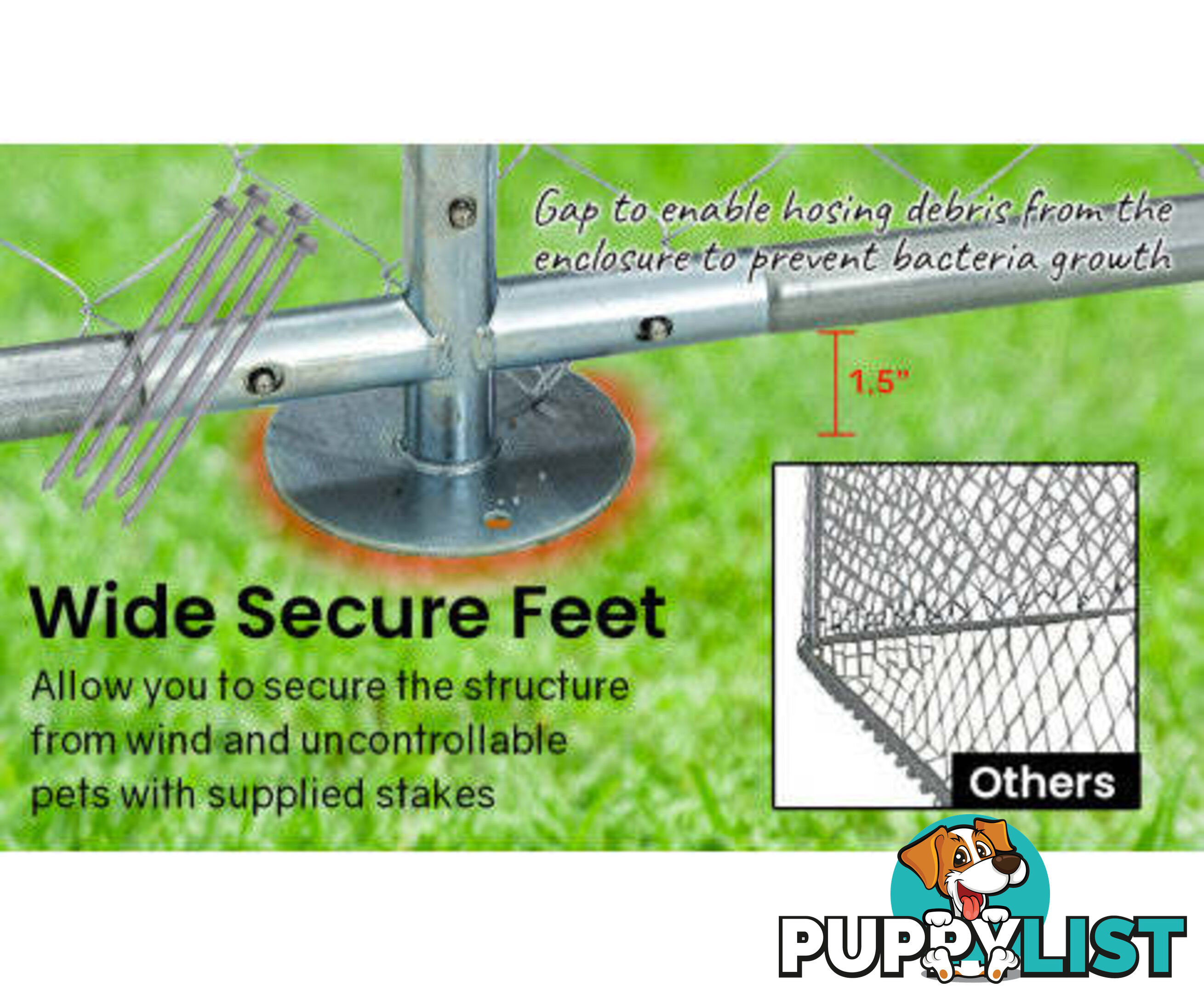 NEATAPET Dog Enclosure Pet Outdoor Cage Wire Playpen Kennel Fence with Cover Shade - V219-PETDGENTPA448