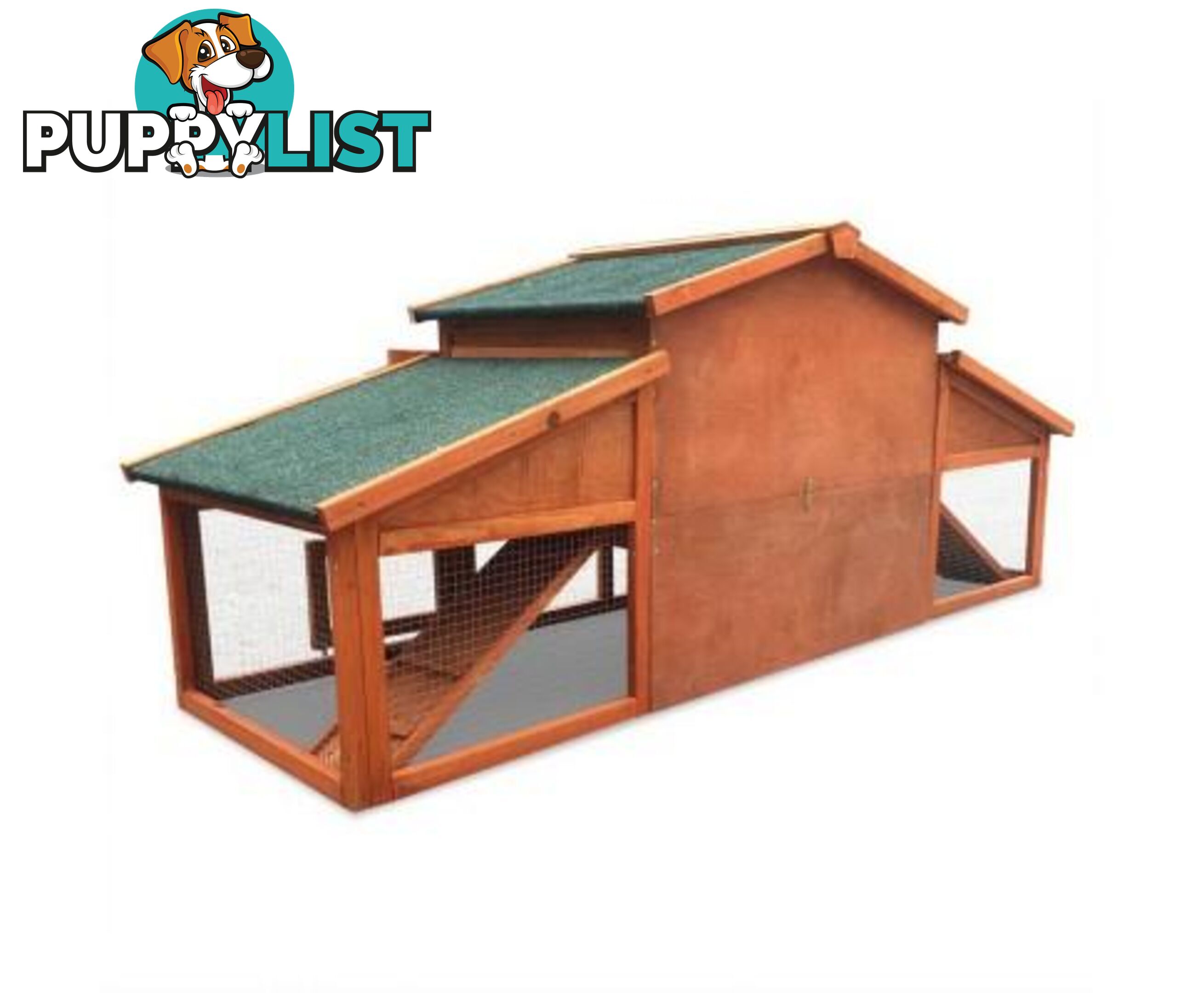 i.Pet Chicken Coop Rabbit Hutch 169cm x 52cm x 72cm Large House Outdoor Wooden Run Cage - FF-GT-WOOD-R2100S