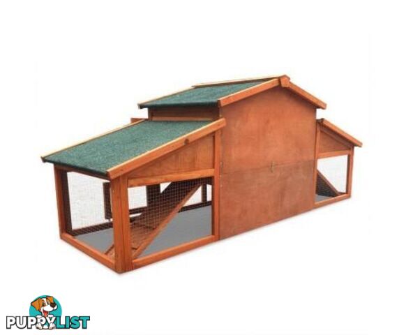 i.Pet Chicken Coop Rabbit Hutch 169cm x 52cm x 72cm Large House Outdoor Wooden Run Cage - FF-GT-WOOD-R2100S