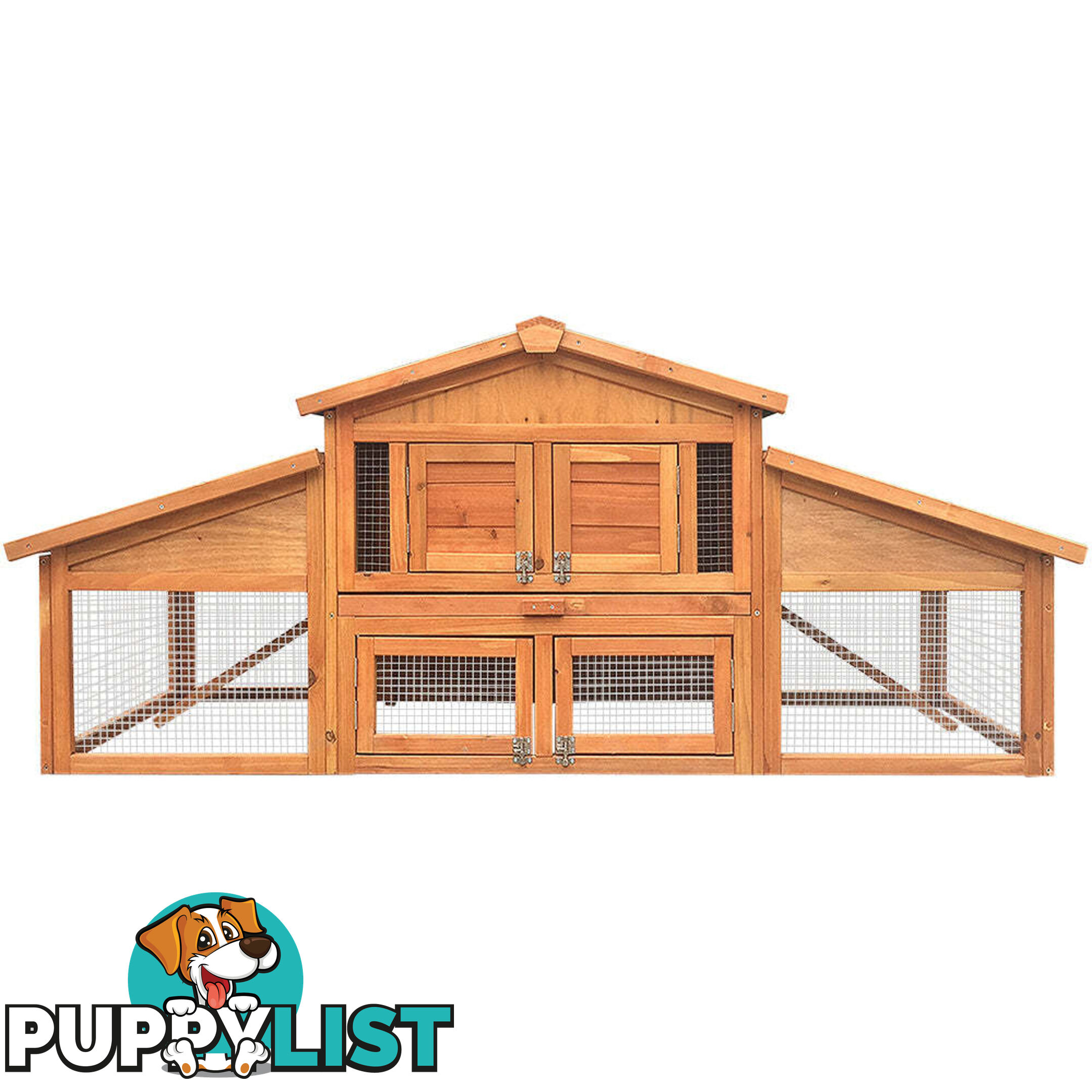 i.Pet Chicken Coop Rabbit Hutch 169cm x 52cm x 72cm Large House Outdoor Wooden Run Cage - FF-GT-WOOD-R2100S