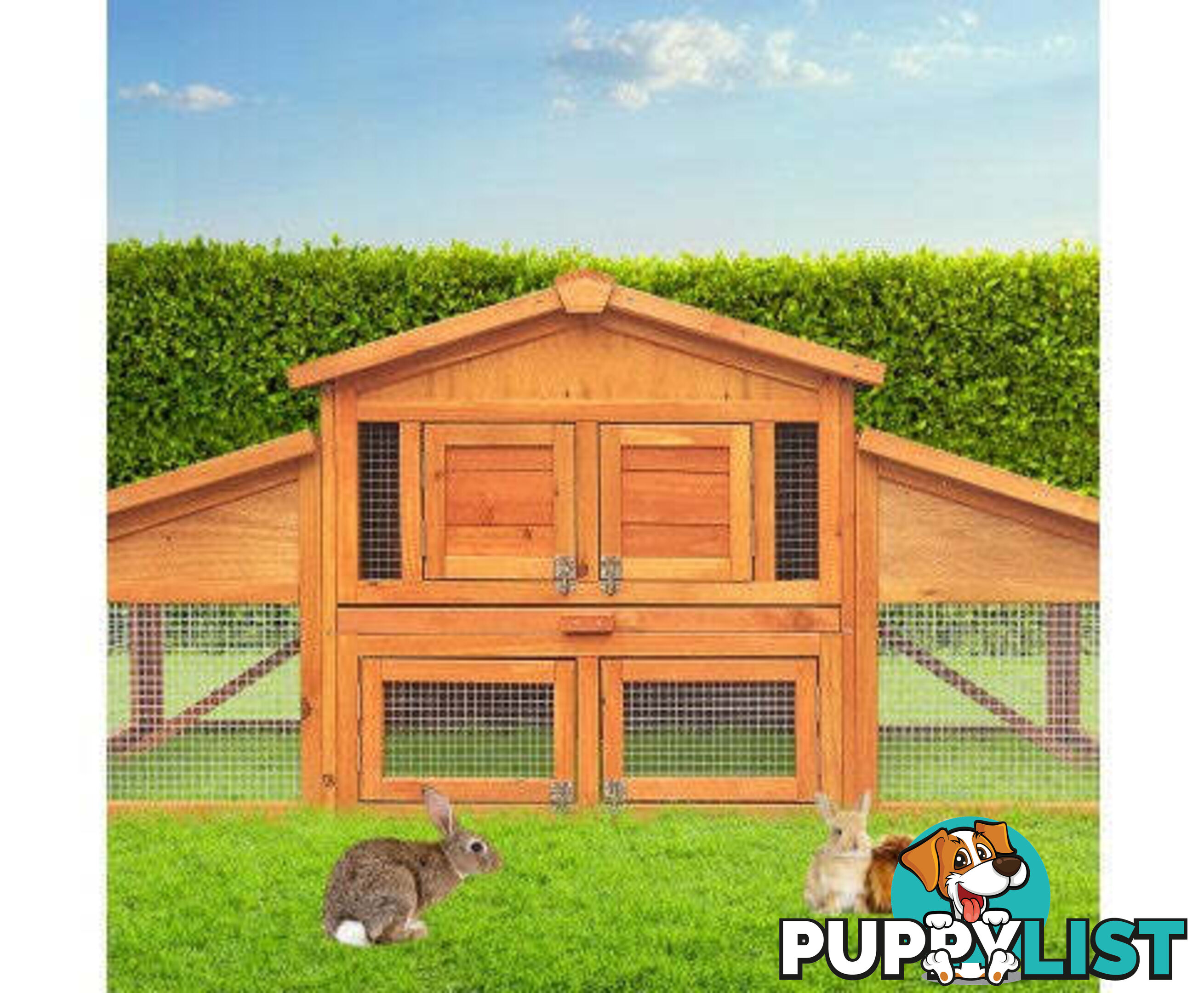 i.Pet Chicken Coop Rabbit Hutch 169cm x 52cm x 72cm Large House Outdoor Wooden Run Cage - FF-GT-WOOD-R2100S