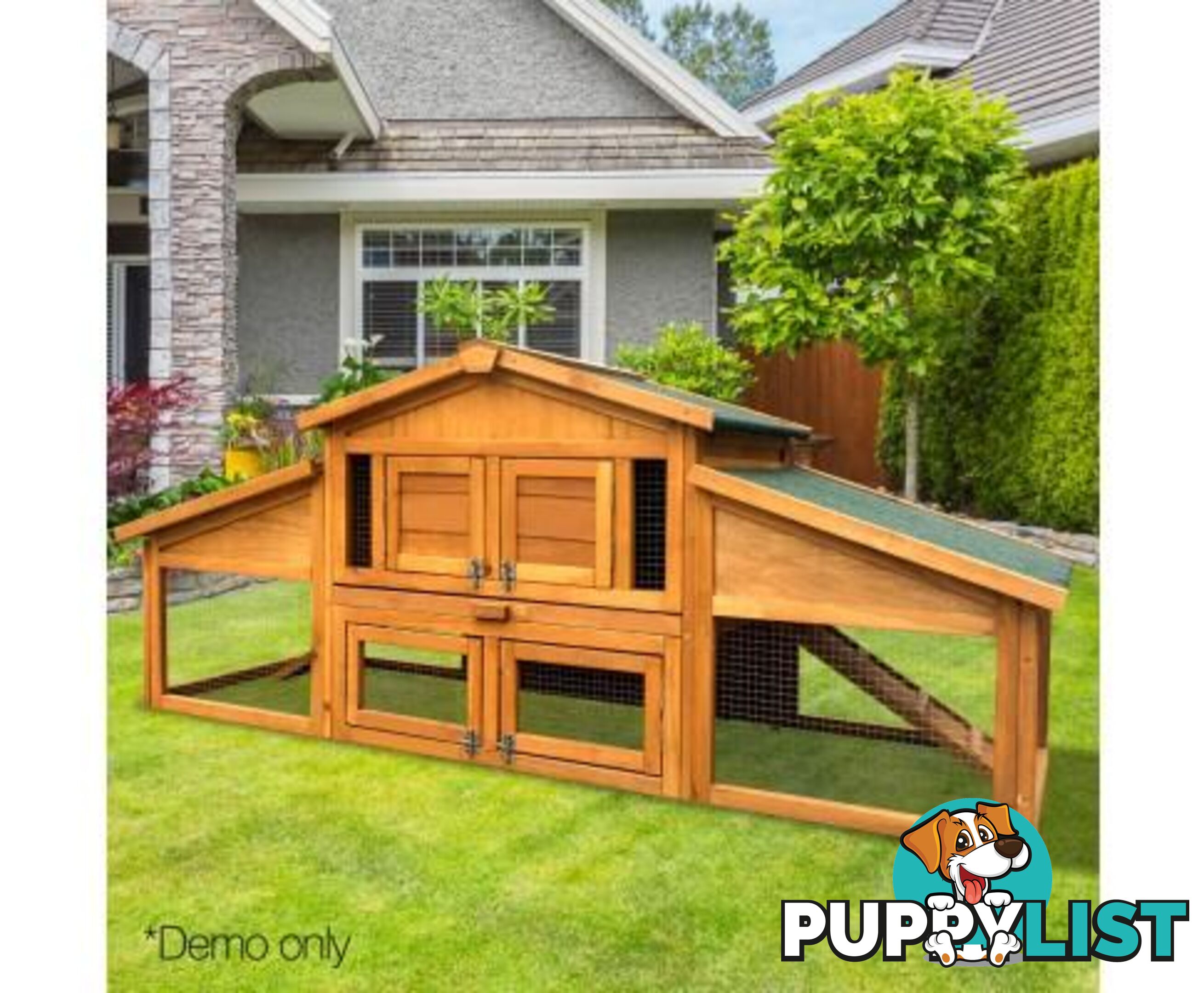 i.Pet Chicken Coop Rabbit Hutch 169cm x 52cm x 72cm Large House Outdoor Wooden Run Cage - FF-GT-WOOD-R2100S