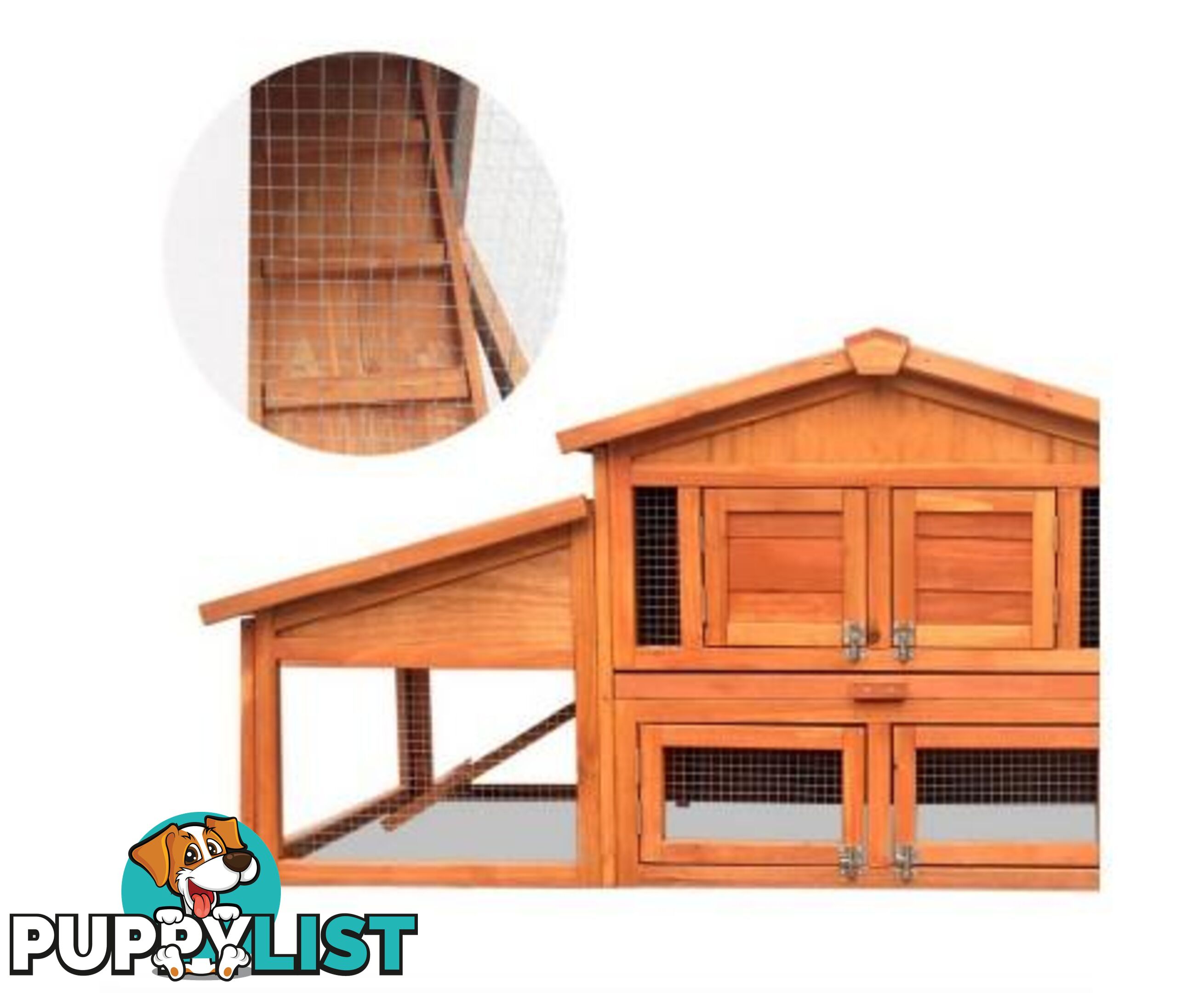 i.Pet Chicken Coop Rabbit Hutch 169cm x 52cm x 72cm Large House Outdoor Wooden Run Cage - FF-GT-WOOD-R2100S