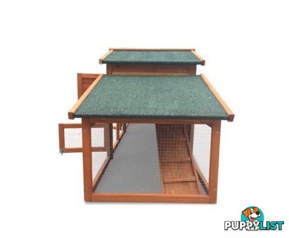 i.Pet Chicken Coop Rabbit Hutch 169cm x 52cm x 72cm Large House Outdoor Wooden Run Cage - FF-GT-WOOD-R2100S