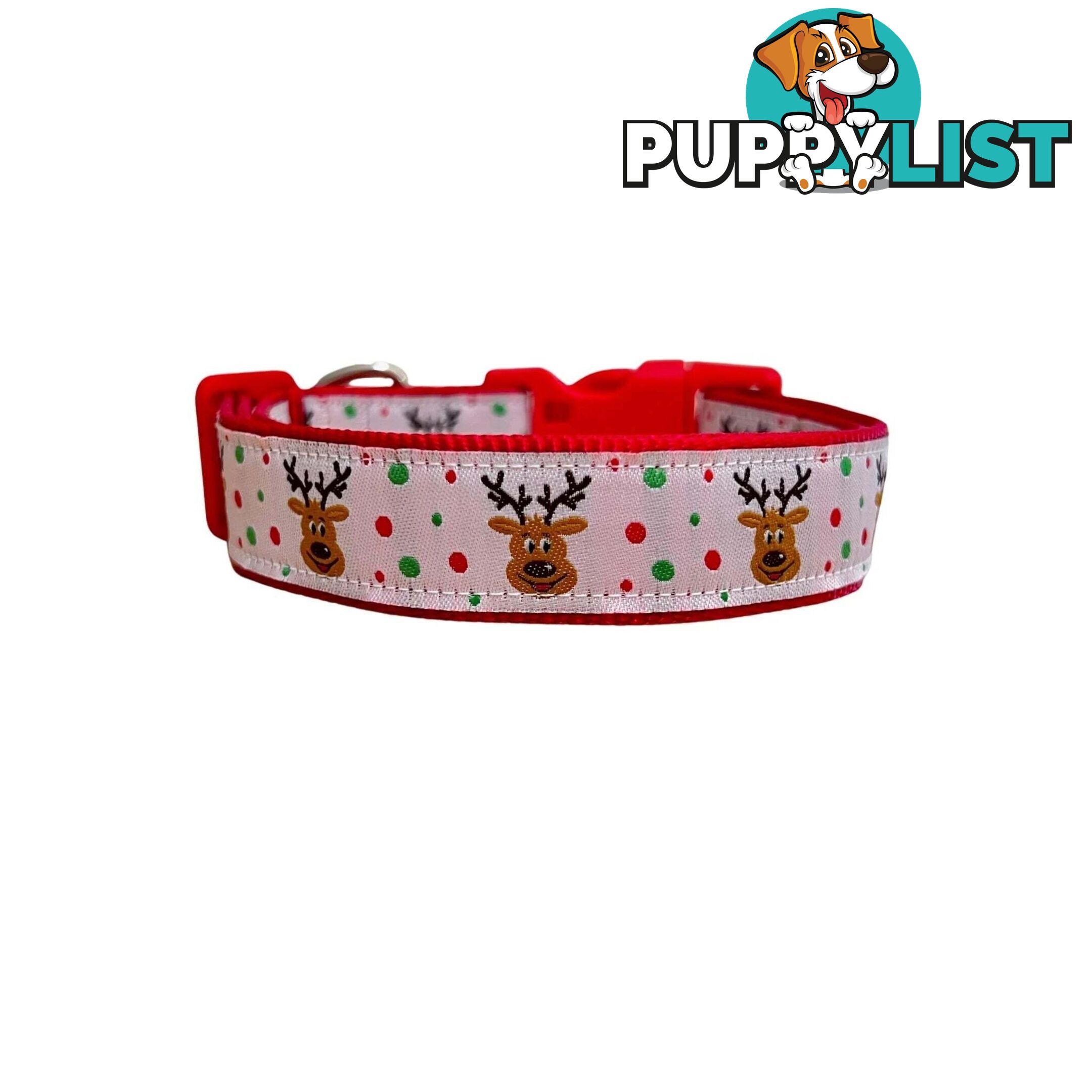 Christmas Dog Collar / Reindeer / Santa / XS - L - Hand Made by The Bark Side - TBSCHRLGESNO