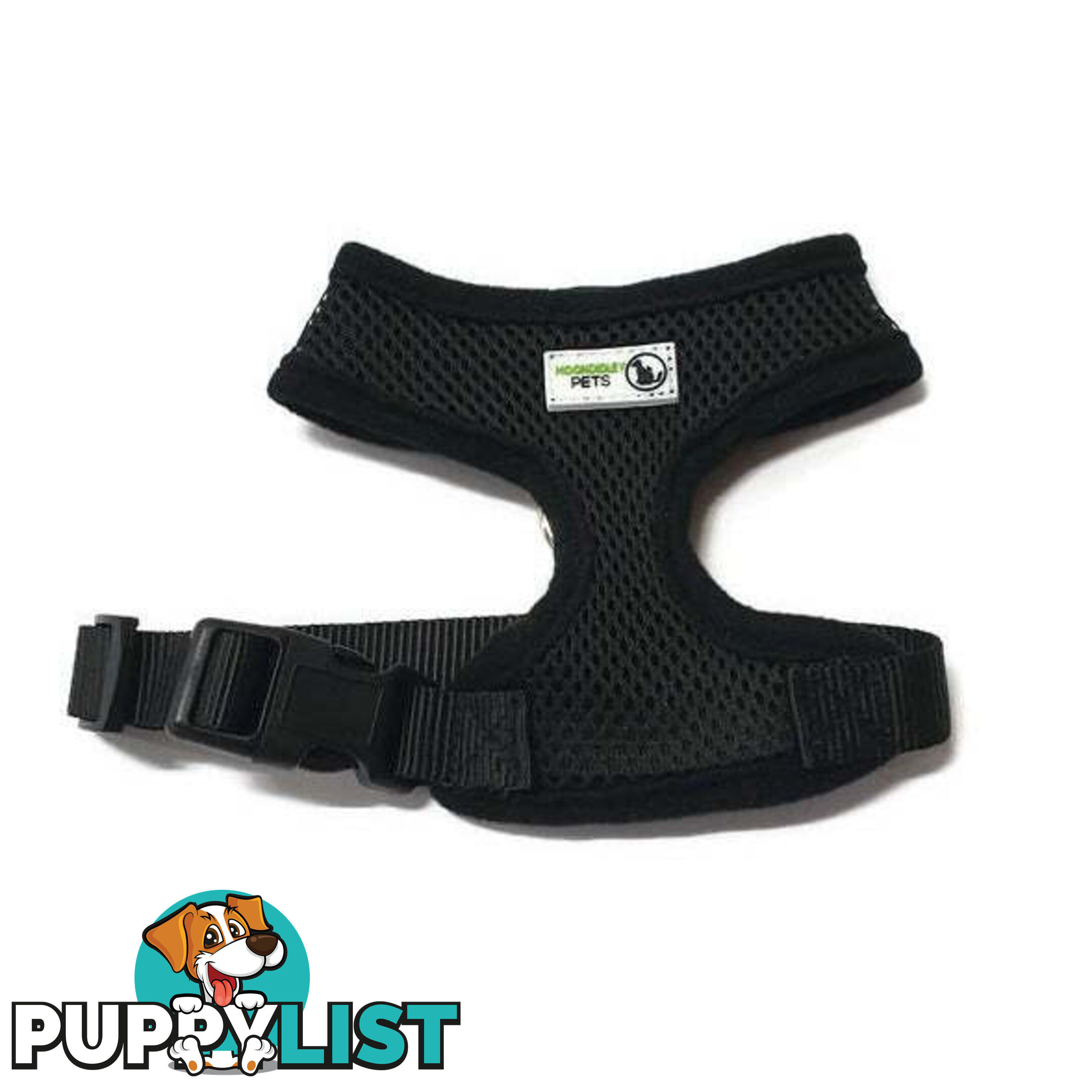 Pet Harness Soft Air Mesh Padded Adjustable  - Moondidley Pets - MDPHARMESXSBLK