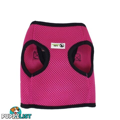 Vest Harness Pet Dog-Cat Step-in Velcro and Buckle Attachments - Moondidley Pets - MDPVESTXLPNK