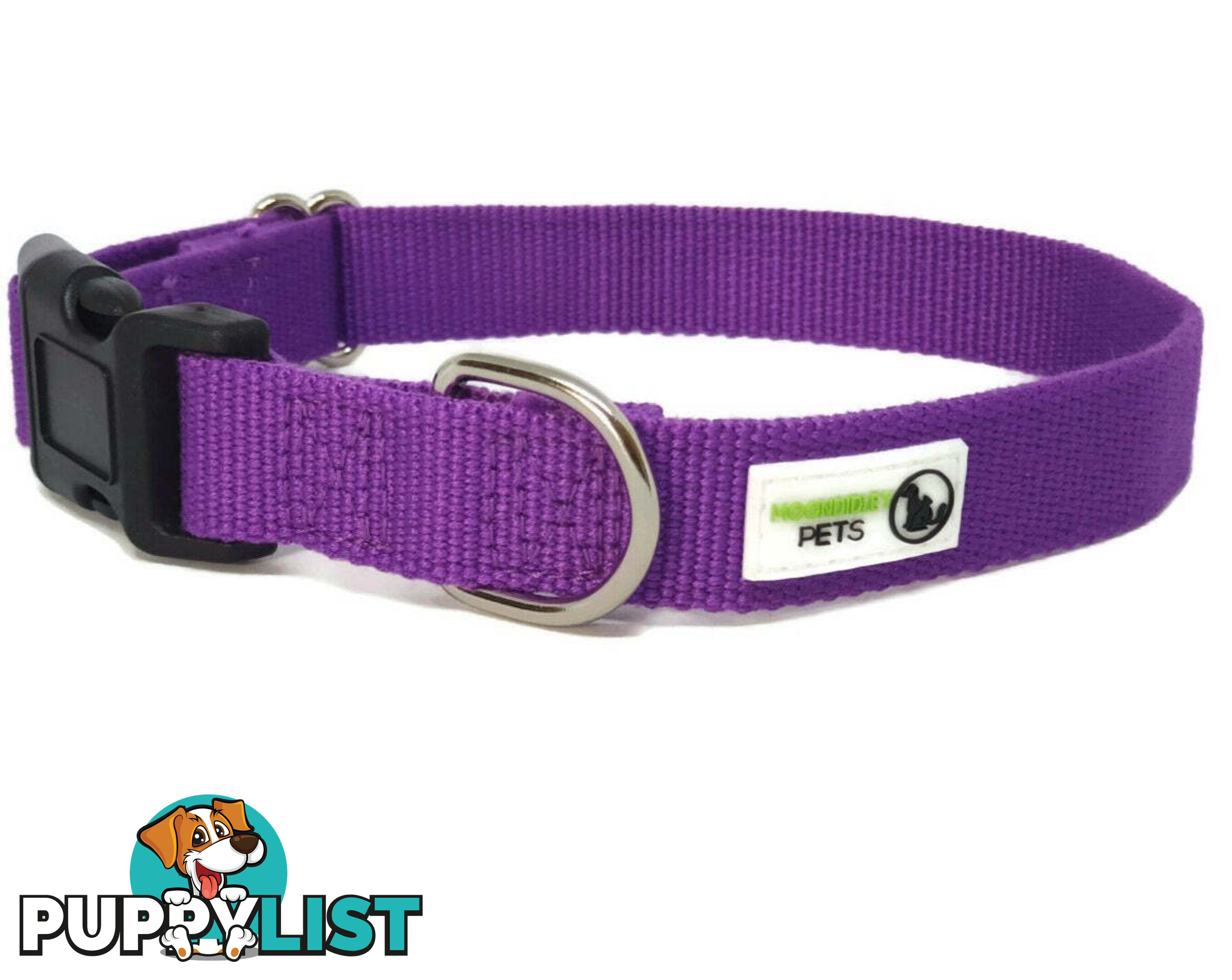 100% Pure Bamboo Fibre Dog Collar Plastic Buckle - Moondidley Pets - MDPCOLBAMMBLK