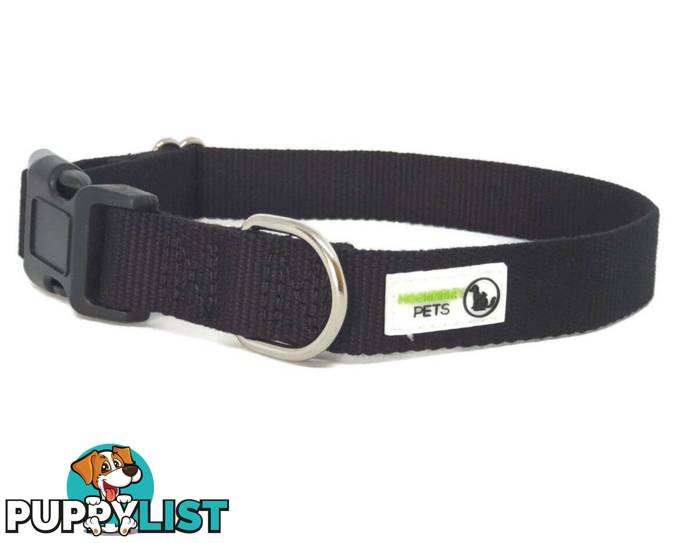 100% Pure Bamboo Fibre Dog Collar Plastic Buckle - Moondidley Pets - MDPCOLBAMMBLK