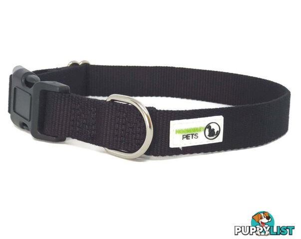 100% Pure Bamboo Fibre Dog Collar Plastic Buckle - Moondidley Pets - MDPCOLBAMMBLK