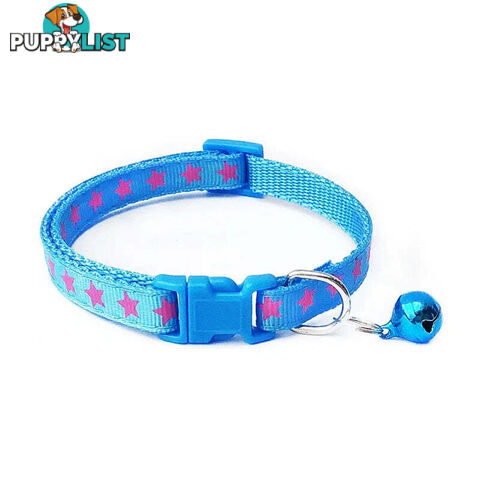 Stars Cat Collar / XS - Hand Made by The Bark Side - TBSSTAXSGRN
