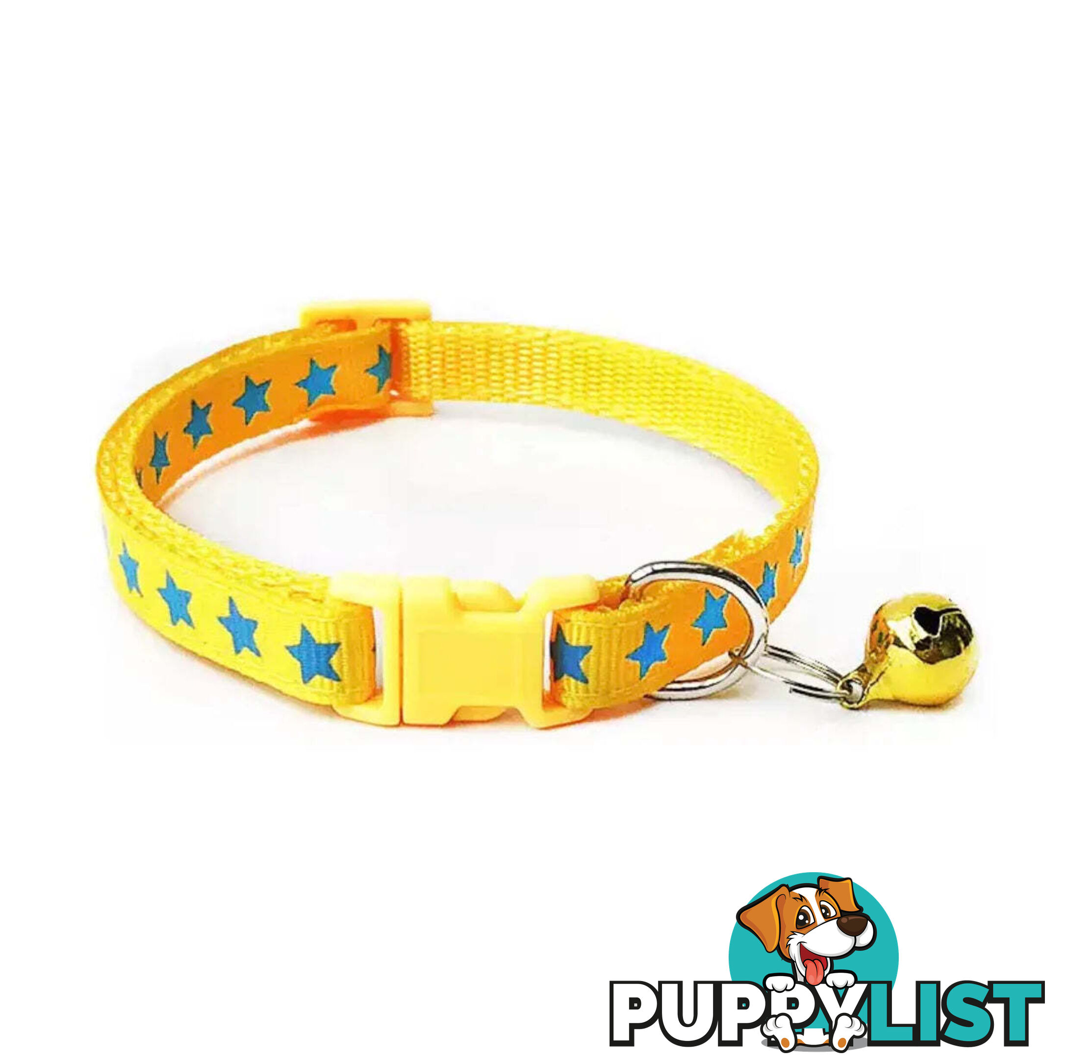 Stars Cat Collar / XS - Hand Made by The Bark Side - TBSSTAXSGRN