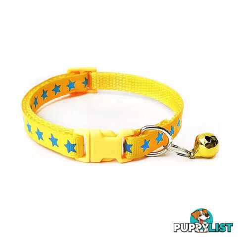 Stars Cat Collar / XS - Hand Made by The Bark Side - TBSSTAXSGRN