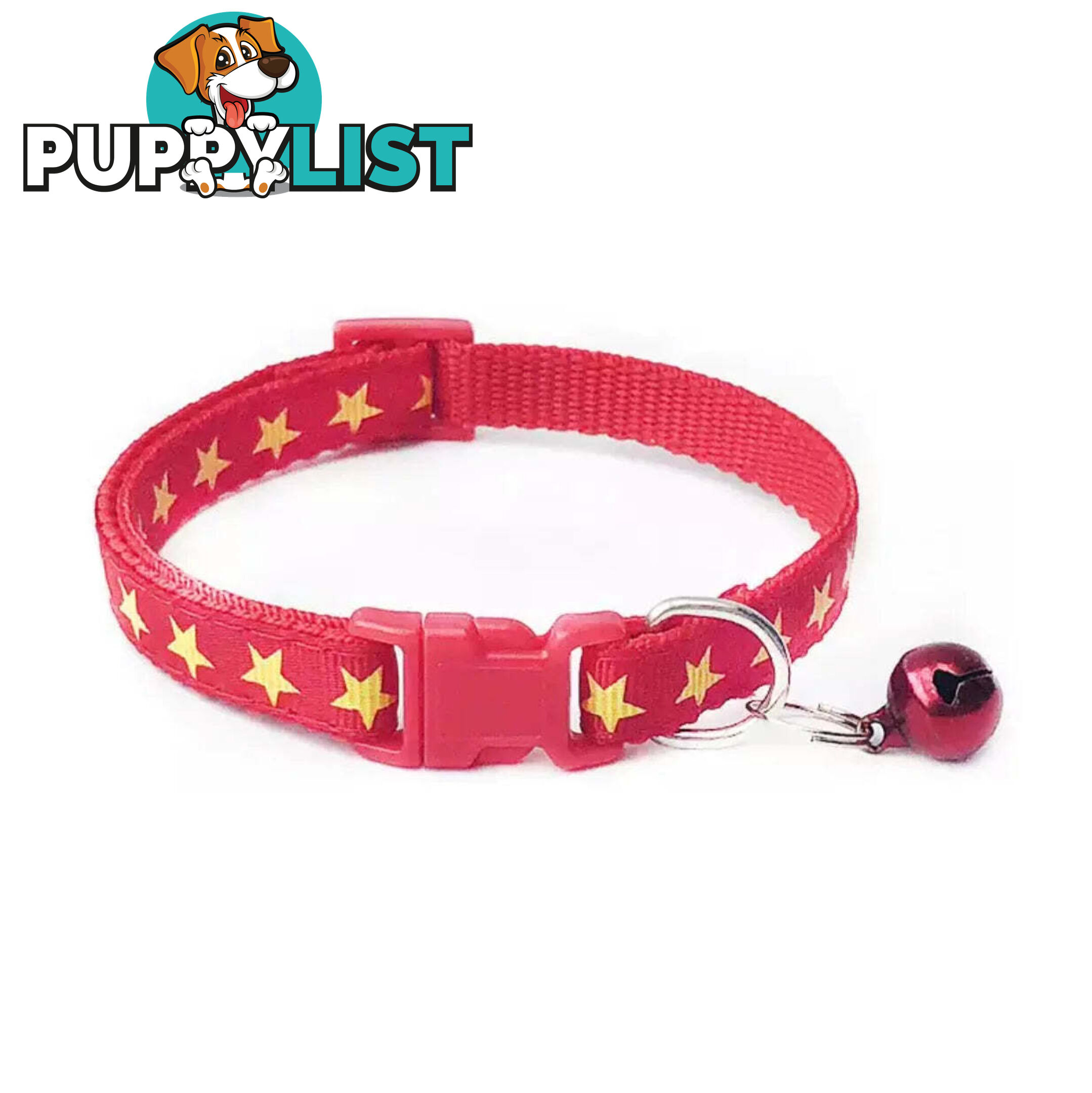 Stars Cat Collar / XS - Hand Made by The Bark Side - TBSSTAXSGRN