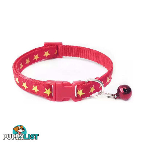 Stars Cat Collar / XS - Hand Made by The Bark Side - TBSSTAXSGRN