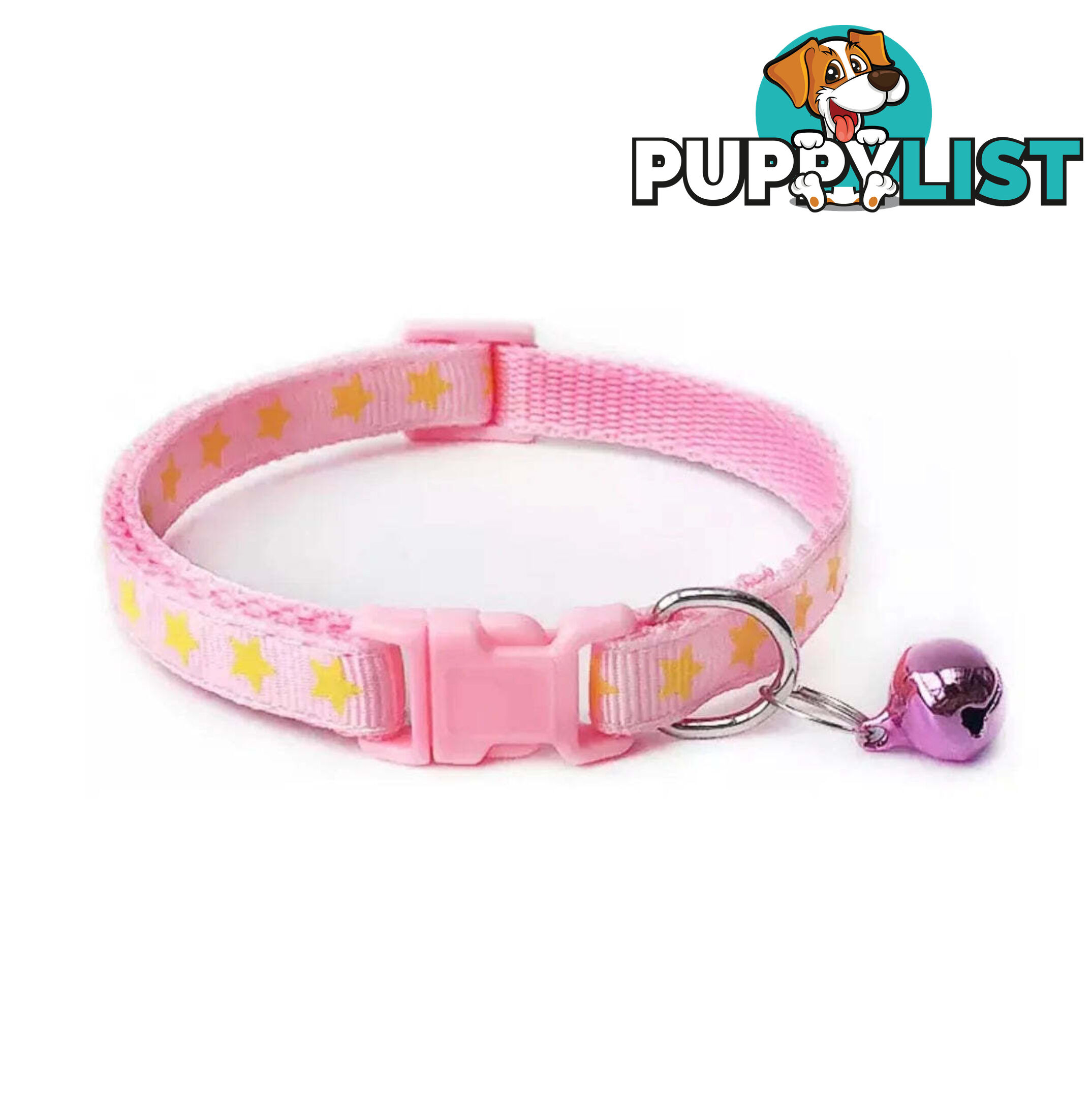Stars Cat Collar / XS - Hand Made by The Bark Side - TBSSTAXSGRN