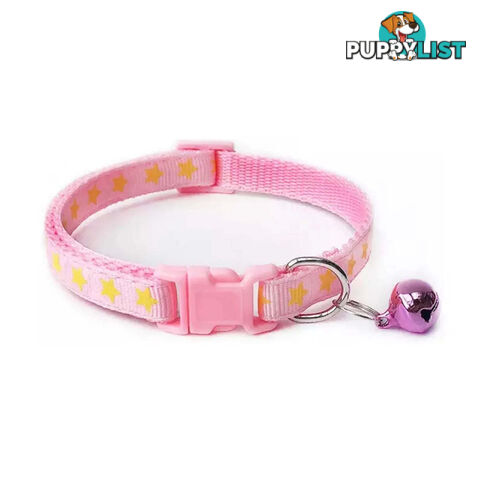 Stars Cat Collar / XS - Hand Made by The Bark Side - TBSSTAXSGRN