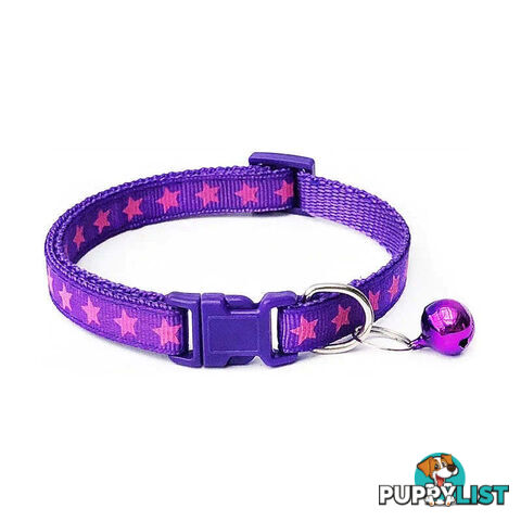 Stars Cat Collar / XS - Hand Made by The Bark Side - TBSSTAXSGRN