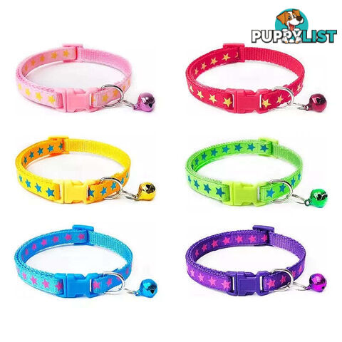 Stars Cat Collar / XS - Hand Made by The Bark Side - TBSSTAXSGRN