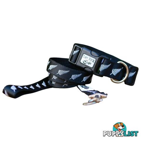Silver Ferns Dog Lead / New Zealand / All Blacks / Dog Leash - Hand Made by The Bark Side - TBSLDSIL201.2