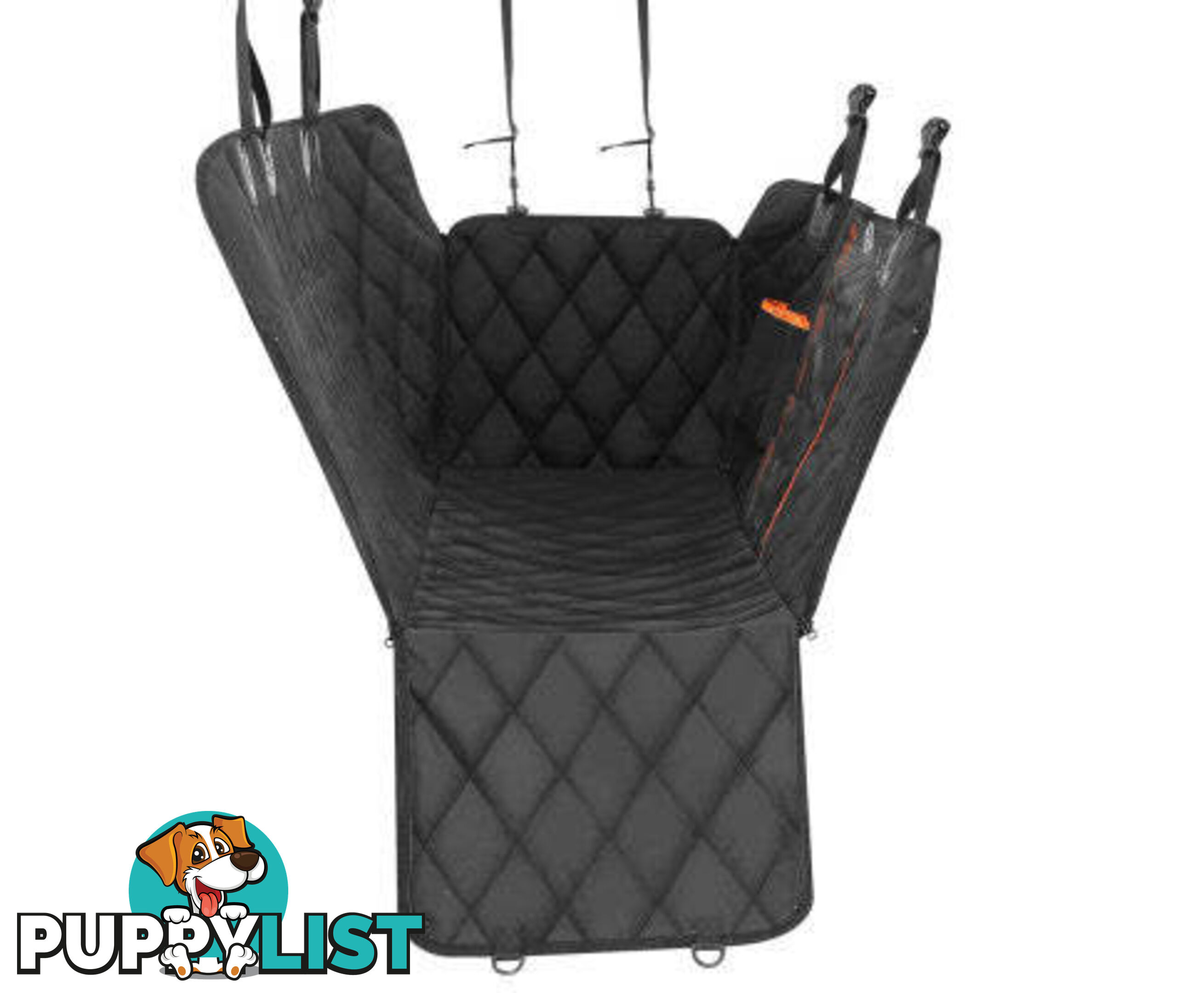 i.Pet Pet Car Seat Cover Dog Protector Hammock Back Waterproof Belt Non Slip Mat - PET-COVER-132X140-BK