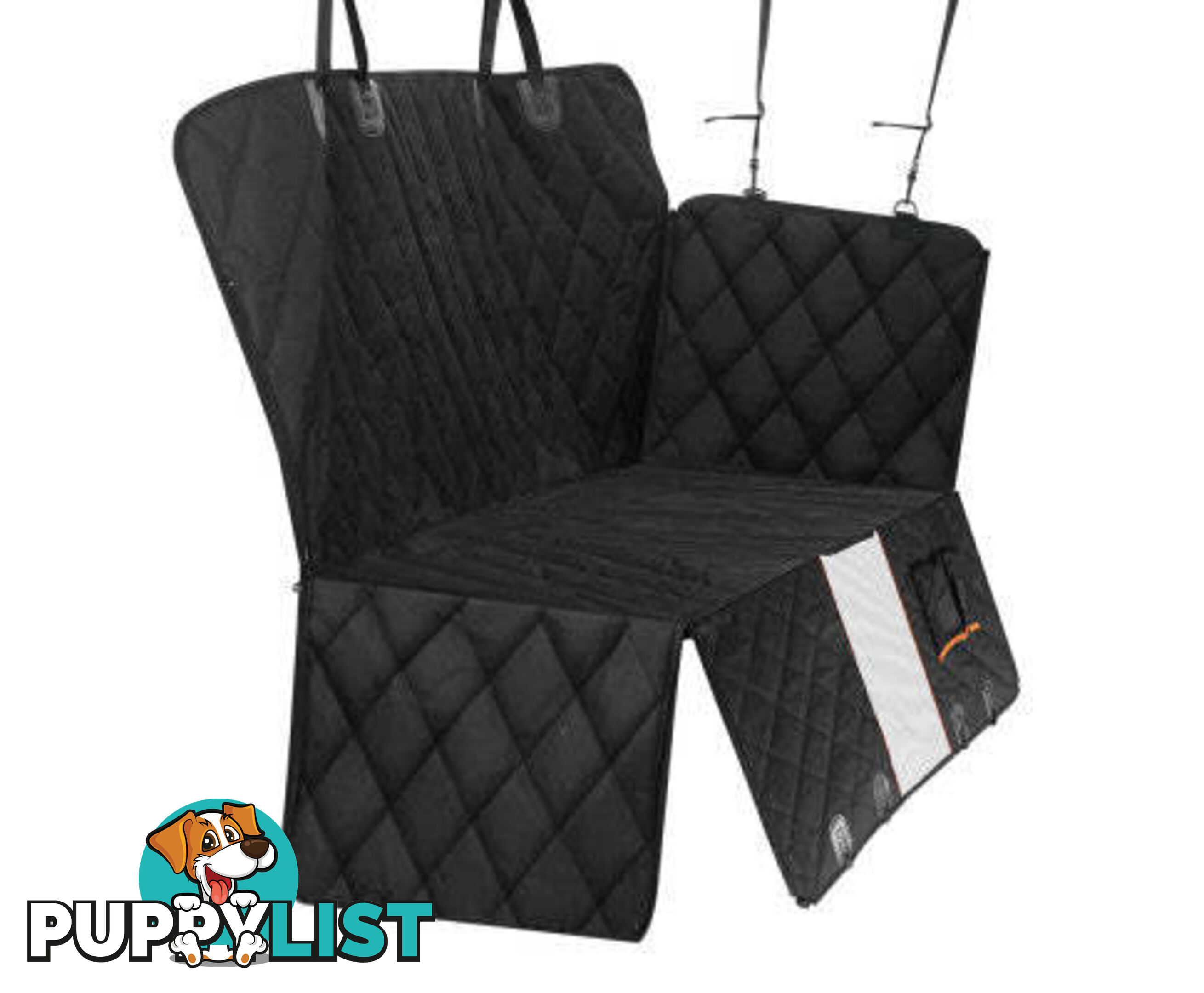 i.Pet Pet Car Seat Cover Dog Protector Hammock Back Waterproof Belt Non Slip Mat - PET-COVER-132X140-BK