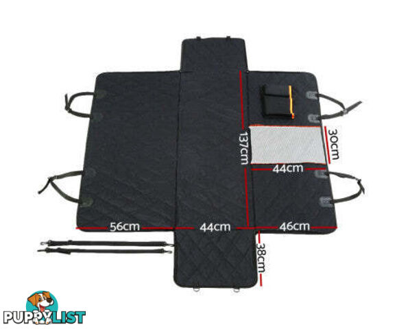 i.Pet Pet Car Seat Cover Dog Protector Hammock Back Waterproof Belt Non Slip Mat - PET-COVER-132X140-BK