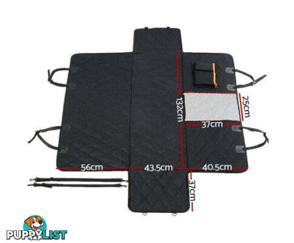 i.Pet Pet Car Seat Cover Dog Protector Hammock Back Waterproof Belt Non Slip Mat - PET-COVER-132X140-BK