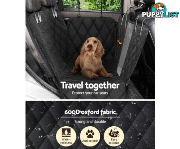 i.Pet Pet Car Seat Cover Dog Protector Hammock Back Waterproof Belt Non Slip Mat - PET-COVER-132X140-BK
