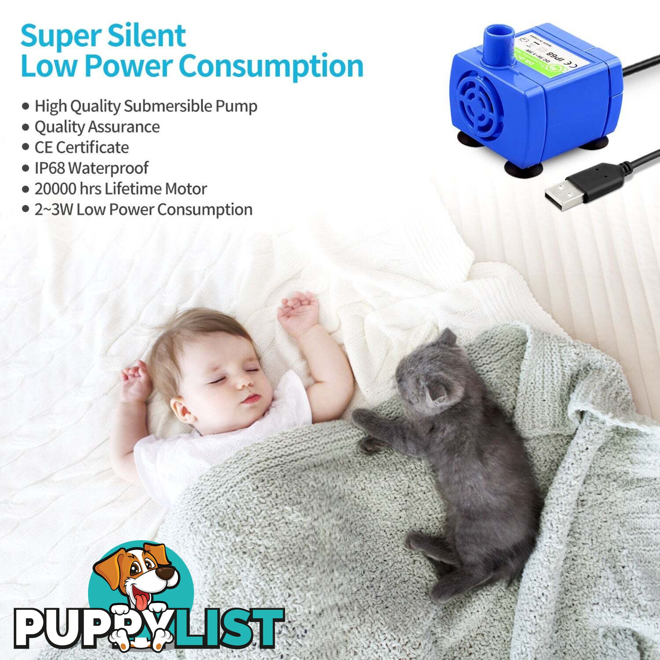 YES4PETS Blue Ceramic Electric Pet Water Fountain Dog Cat Water Feeder Bowl Dispenser - V278-PWC-101-BLUE