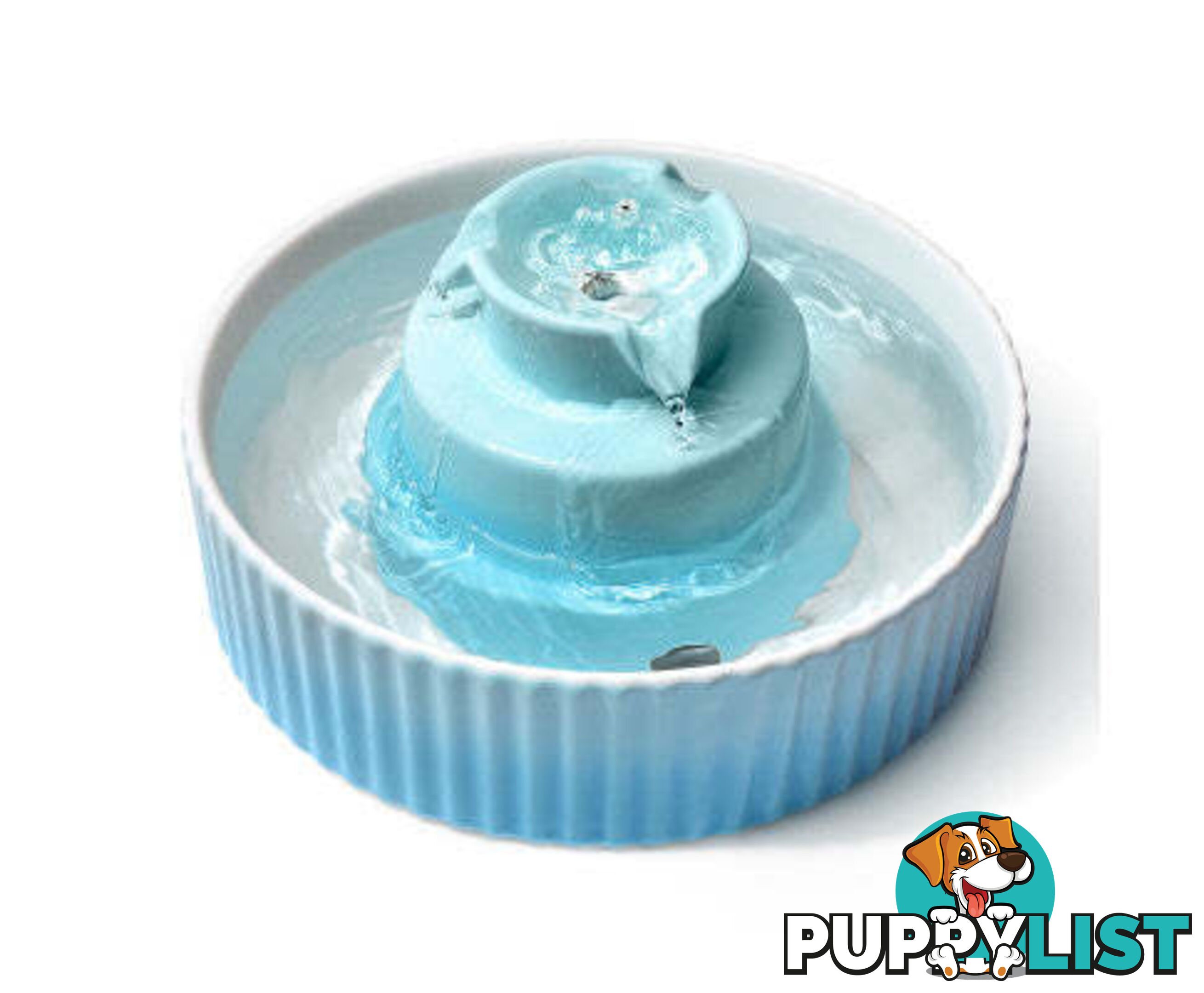 YES4PETS Blue Ceramic Electric Pet Water Fountain Dog Cat Water Feeder Bowl Dispenser - V278-PWC-101-BLUE