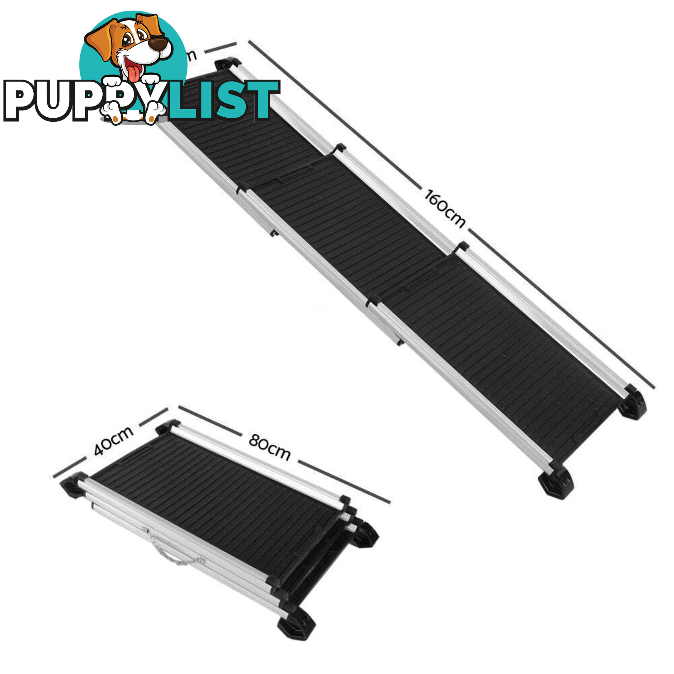 i.Pet Dog Ramp Pet Stairs Steps Car SUV Foldable Portable Ladder Adjustable - FDR-D-ST3-BK