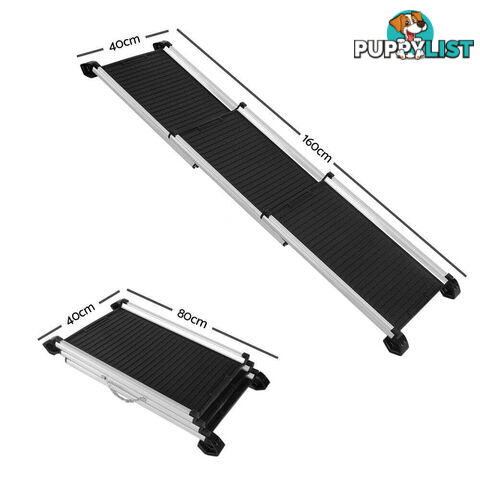 i.Pet Dog Ramp Pet Stairs Steps Car SUV Foldable Portable Ladder Adjustable - FDR-D-ST3-BK